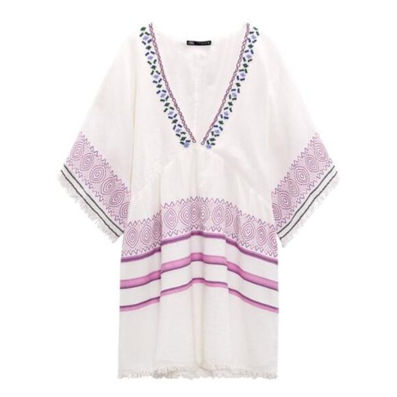 NWT Zara SHORT JACQUARD DRESS - Picture 2 of 4